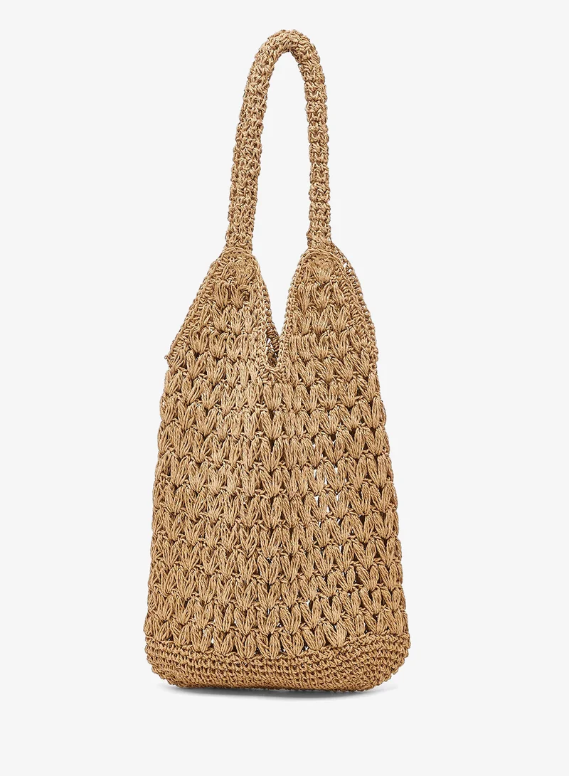 raffia crochet tote bag