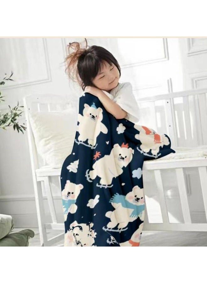 عام بطانية رقيقة من الفانيلا الكرتونية للأطفال والرضع (دافئة ومريحة، ومناسبة للنوم والألعاب) 70 سم * 100 سم - Image 2