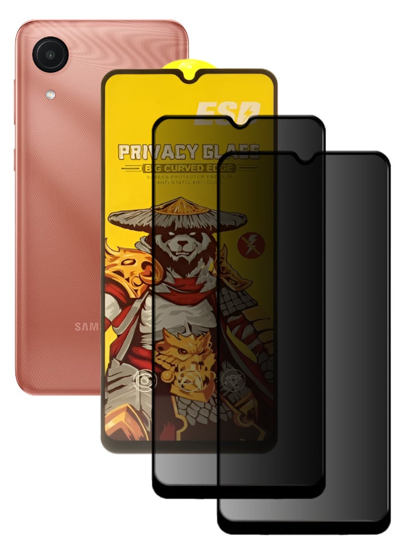 ESD 2 Pieces Tempered Dustproof Privacy Glass Screen Protector Compatible For Samsung Galaxy A03 Core - Image 1