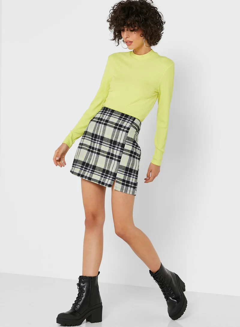TOPSHOP Checked Mini Skirt