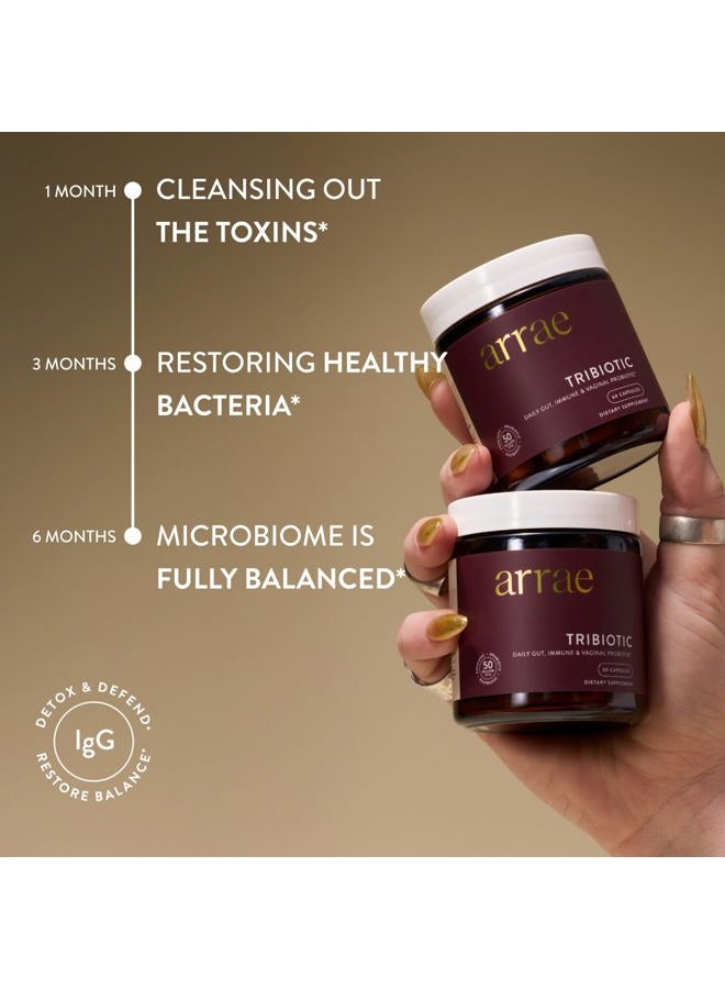 Arrae Tribiotic, Probiotics for Women, Support for Vaginal pH Balance, Gut, Immune, and Feminine Health, Prebiotics, Probiotics, Postbiotics, 60 Count - Image 4