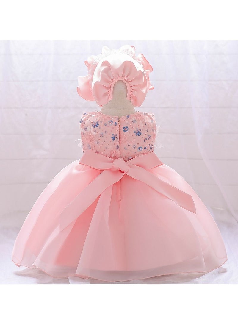 Loquat Stylish Fairy Flower Dress With Hat Skin Pink  - Image 2