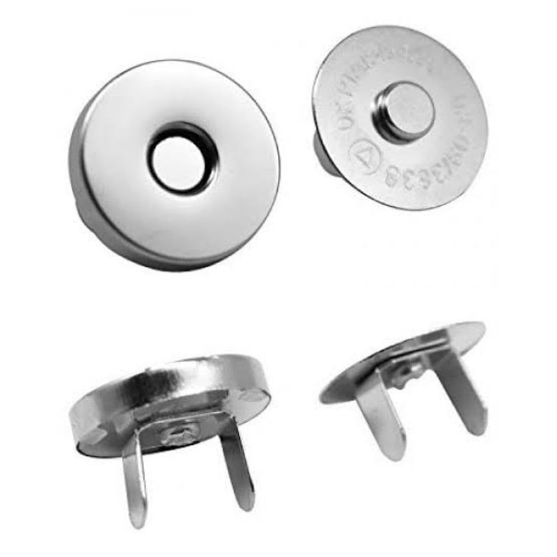 Euro Enterprise Silver Premium Strong Grip Round Magnetic Button Clasp Snaps Purses Bags Clothes and DIY Works Size 18 x18 mm Approx Pack of 5 