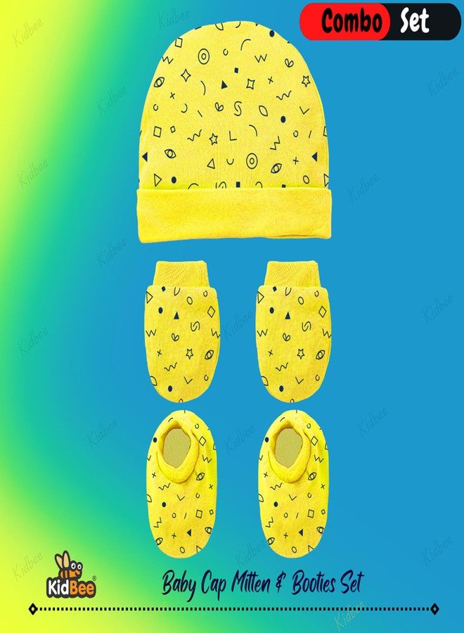 Kidbee Baby Boy's & Baby Girls Cotton Socks Hand Gloves & Cap Set (0-6 Months) (BMC-TK-1pc-Yellow) - Image 2