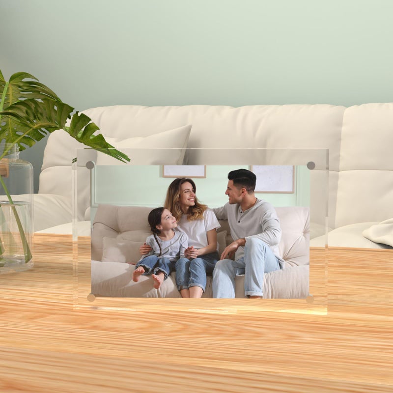 ILYXY Picture Frame  5 Pack Acrylic 3.5x5 - Magnetic  Double Sided  Free Standing  UV Protection  20mm Thick Frameless Clear Picture Frames - Image 5