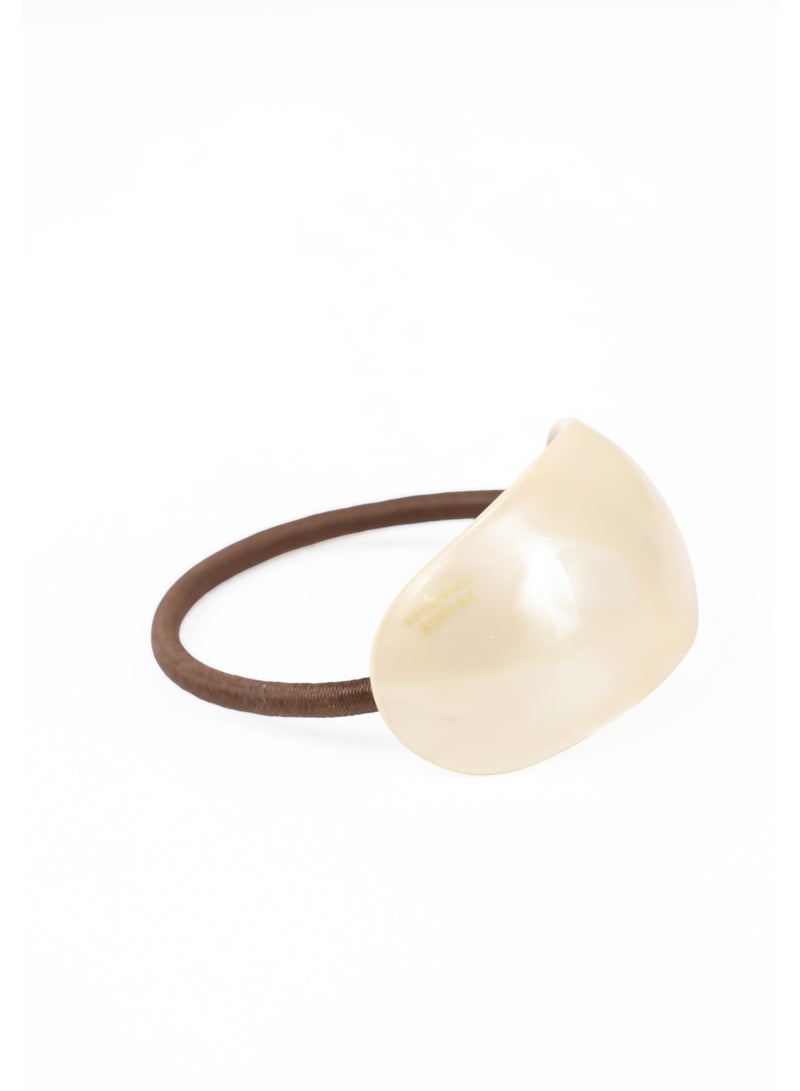 ZAAS Cream Curved Resin Hair Tie Cuff - Image 1