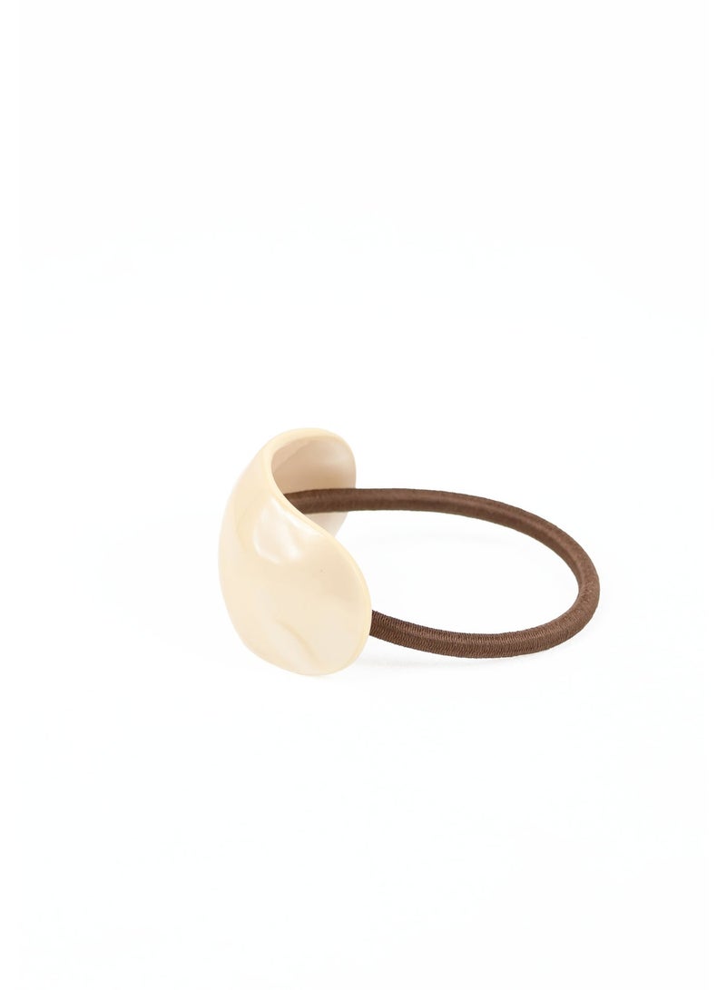 ZAAS Cream Curved Resin Hair Tie Cuff - Image 3