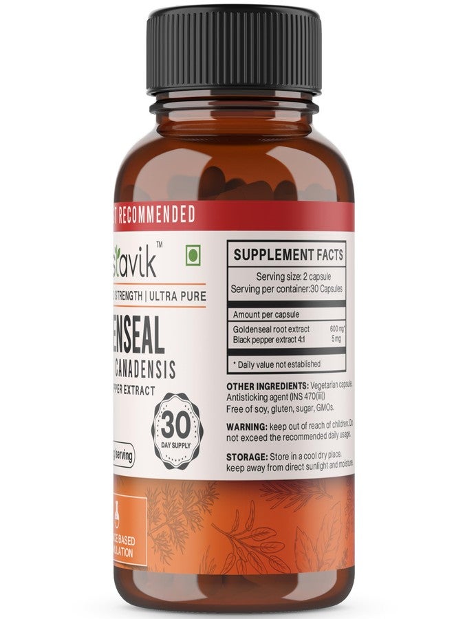 Vaastavik Goldenseal Root 600 mg 60 Vegetarian Capsules - Image 2