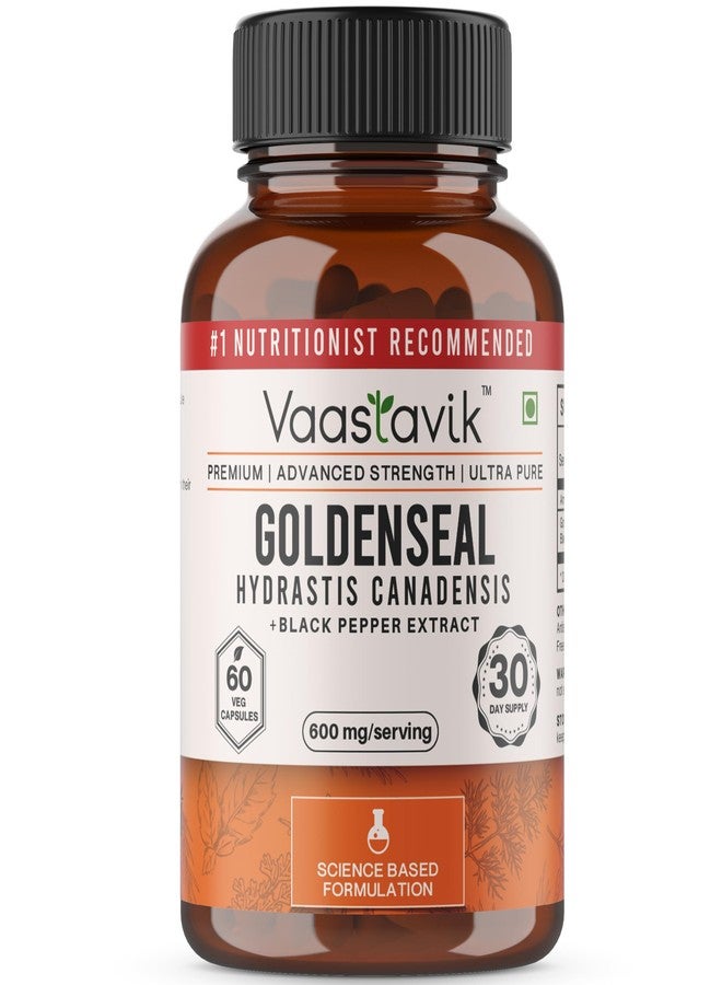 Vaastavik Goldenseal Root 600 mg 60 Vegetarian Capsules - Image 1