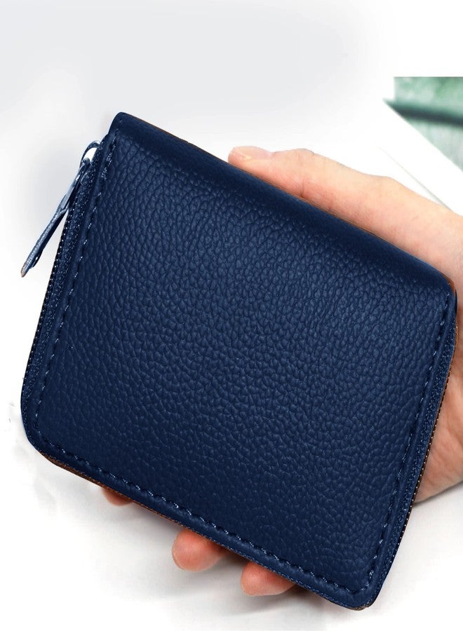 GREEN DRAGONFLY® PU Leather RFID Protected Blue-Printed Business Card Holder/Money Organiser for Women and Girl's - Image 2