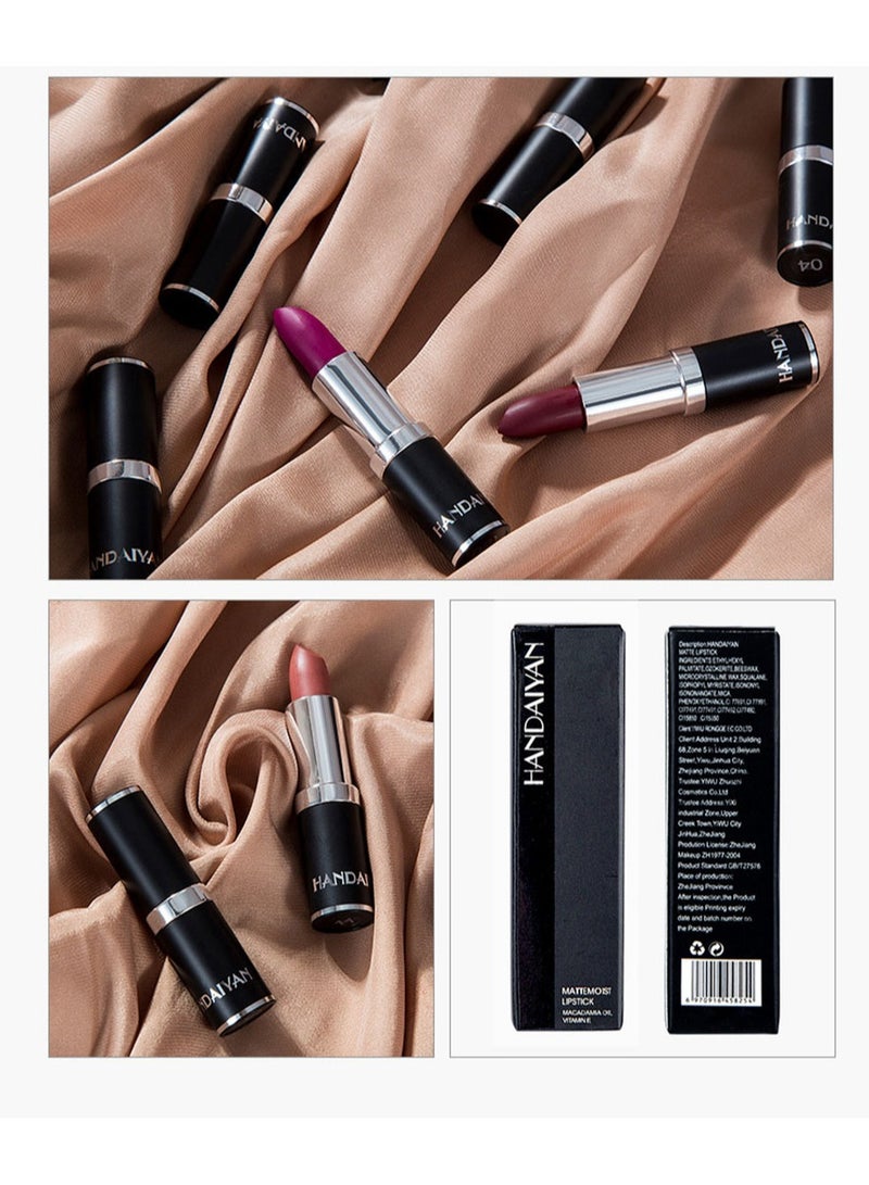 Handaiyan Lipstick For Women Matte Lipsticks Long Lasting Moisturizing Long Wear Waterproof 24 Velvet Act Natural Lip Stain Makeup Tint Nude Superstay Original Highly Pigmented Nourishing Non-Drying - Image 4