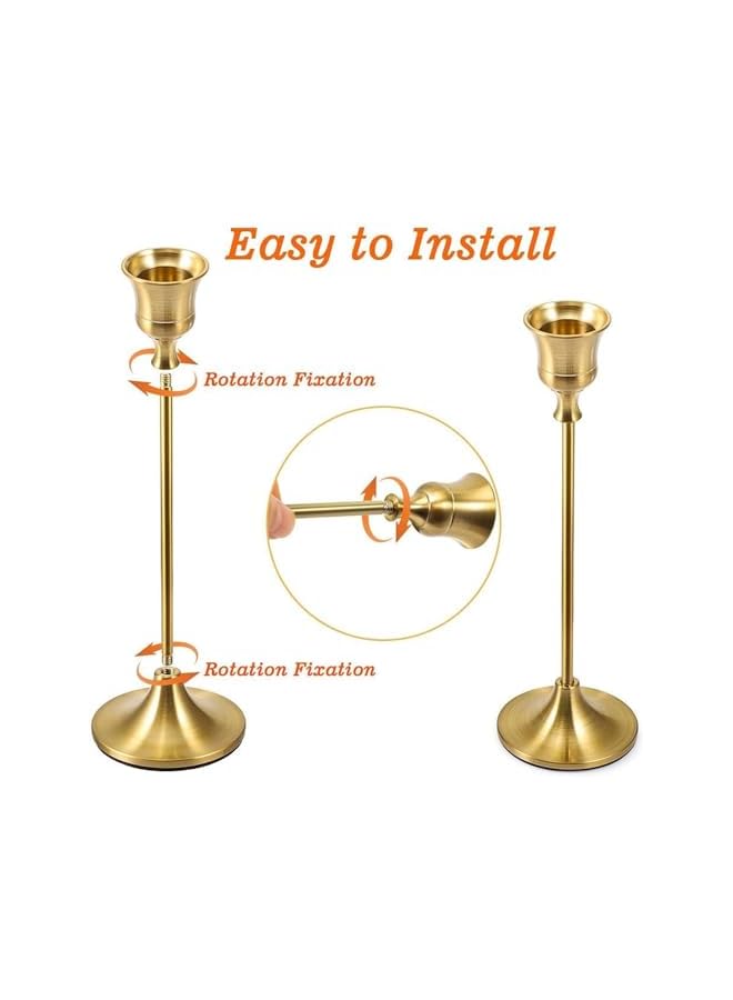 The Bros Candlestick Holders, 3 Pcs Decorative Gold Candlestick Holder for Easy Installation, Gold Candle Holders, Candle Holder for Home Decor, Wedding, Dinning, Party, Anniversary - Image 3