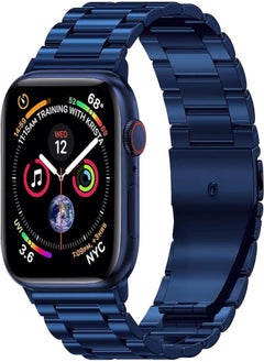 Generic Stainless Steel Metal Watch Band for Apple Watch 42mm, 44mm Strap - Blue