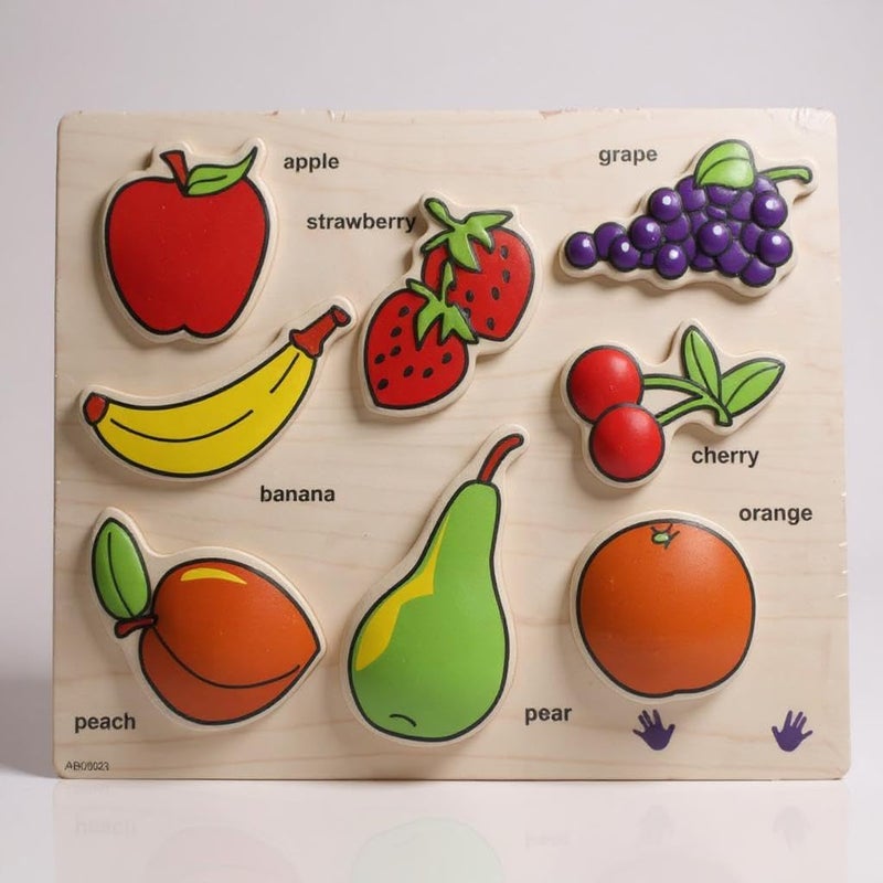 B&D Wooden Fruit Puzzle Board for Kids - Image 2
