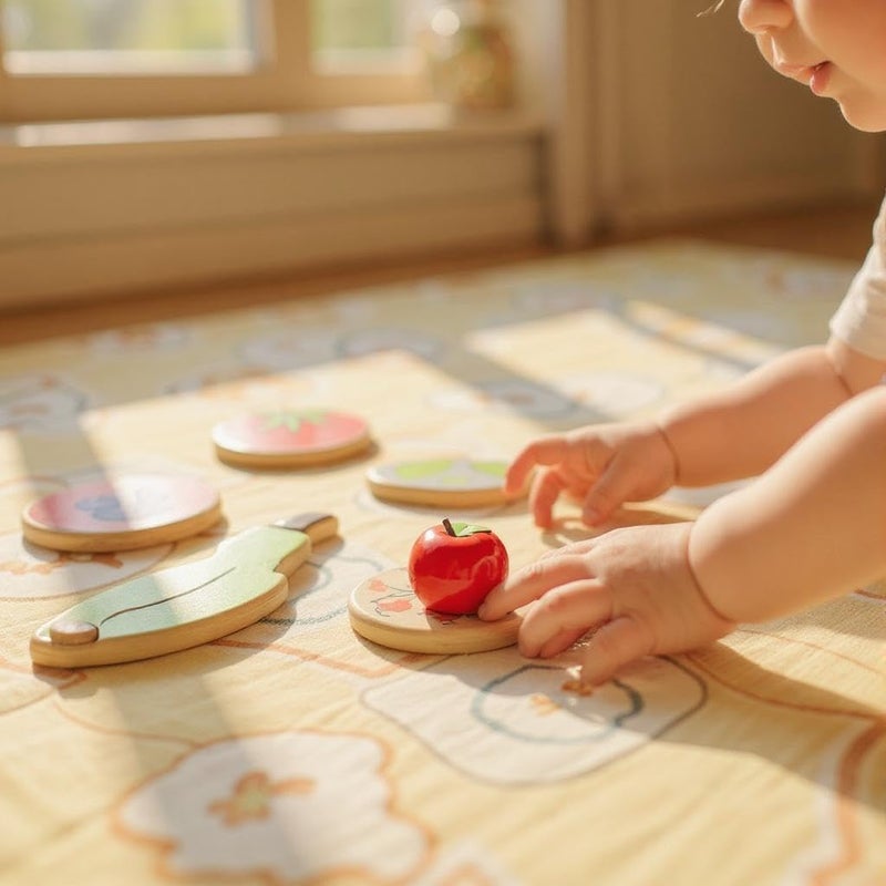 B&D Wooden Fruit Puzzle Board for Kids - Image 3