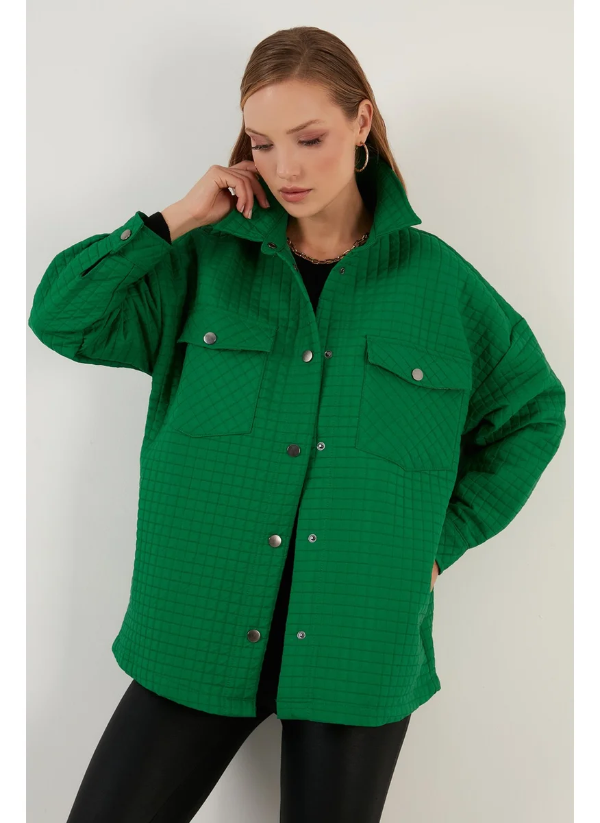 Lela Oversize Pocketed Quilted Shirt Jacket Women's Shirt Jacket 42190505