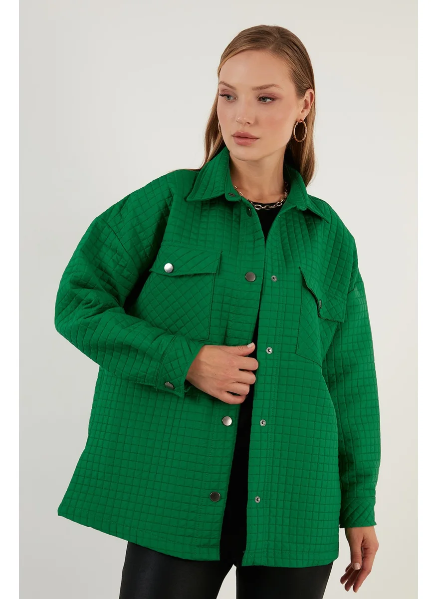 Lela Oversize Pocketed Quilted Shirt Jacket Women's Shirt Jacket 42190505
