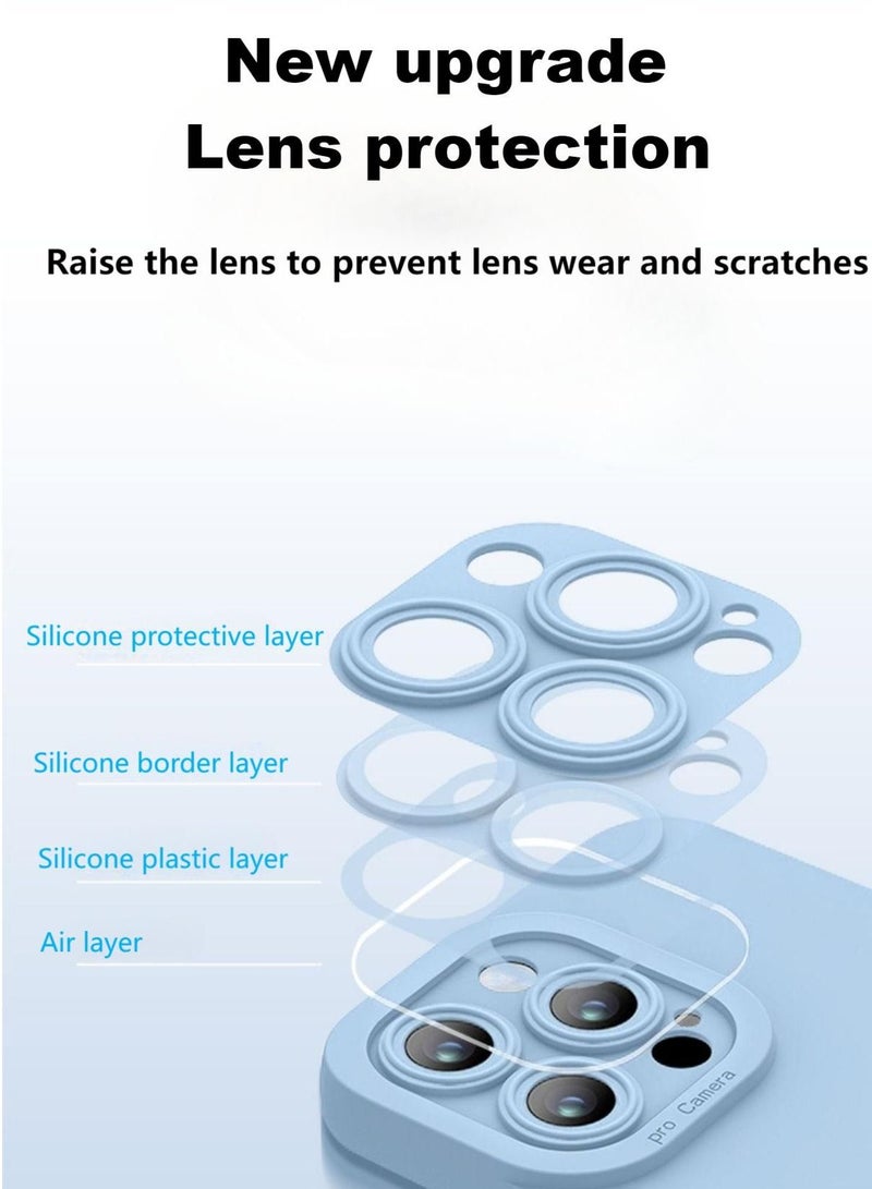 Bobo iPhone 13 Pro Max Case Silicone Cover Liquid Gel Soft Ultra Slim Shockproof Back Cover Full Body Protection 6.7 inch Black - Image 4