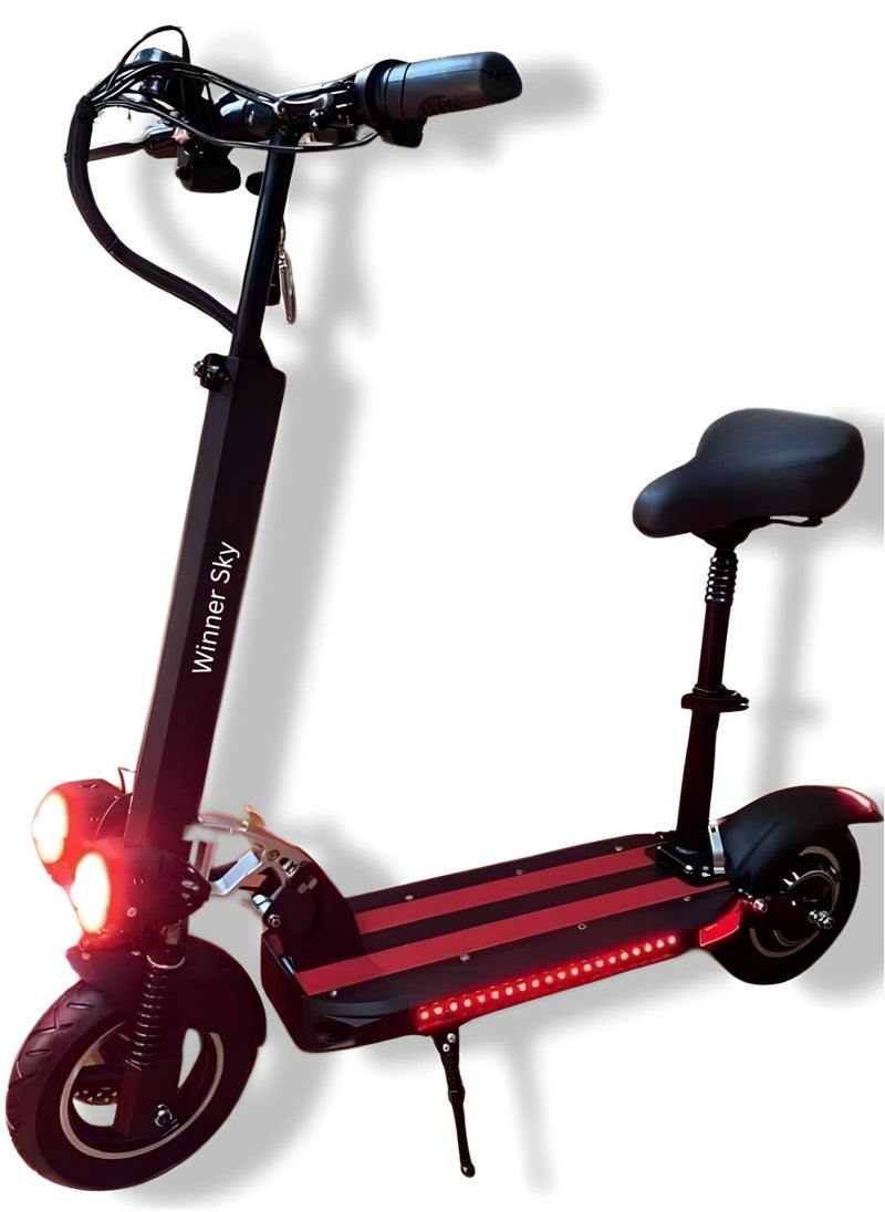 Winner Sky Electric Scooter E10 with 50km Mileage 1000W Motor Full Foldability 48V 13Ah Battery Improved Speed of 50km and Anti Theft Remote Control Red  - Image 2