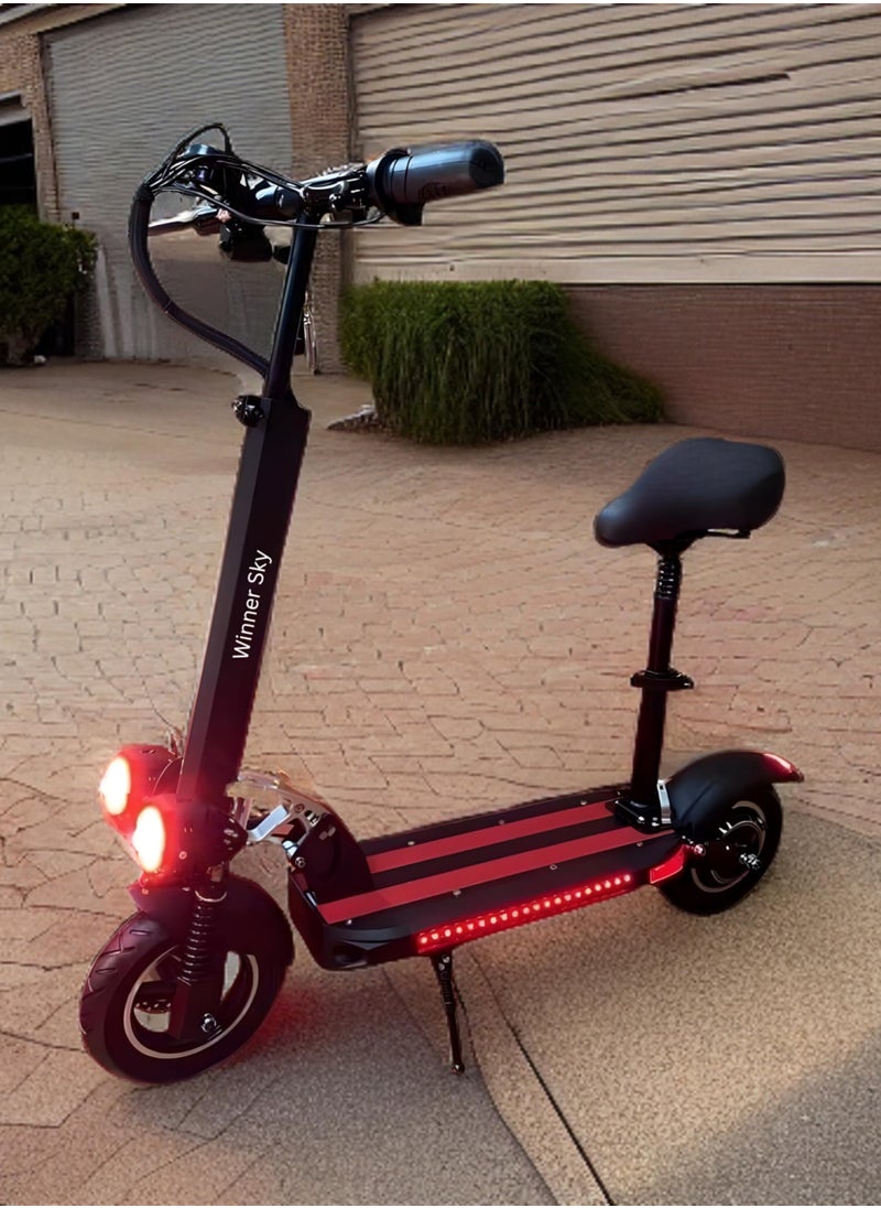 Winner Sky Electric Scooter E10 with 50km Mileage 1000W Motor Full Foldability 48V 13Ah Battery Improved Speed of 50km and Anti Theft Remote Control Red  - Image 4