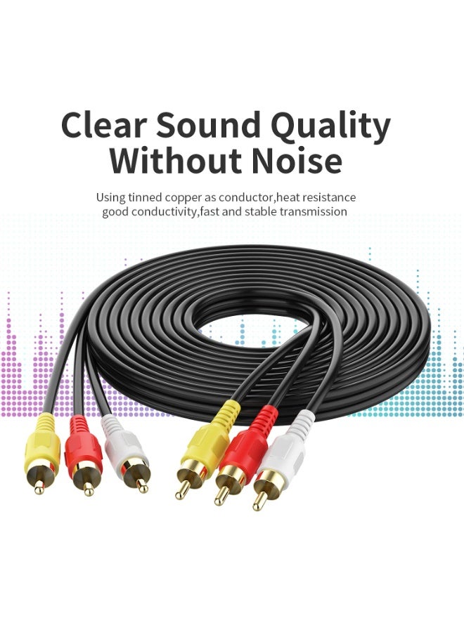 10m High-Quality Audio and Video Cable with 3 RCA Ports - Pure Sound and Stable Transmission - Image 1