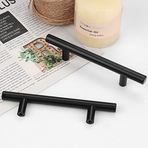 Probrico 5 Pack|Flat Black Modern Cabinet Handles Cupboard Pull Kitchen Cabinet Hardware Dresser Pulls - 6-1/3 inch Center-to-Center Bar Cabinet Pull - Image 3