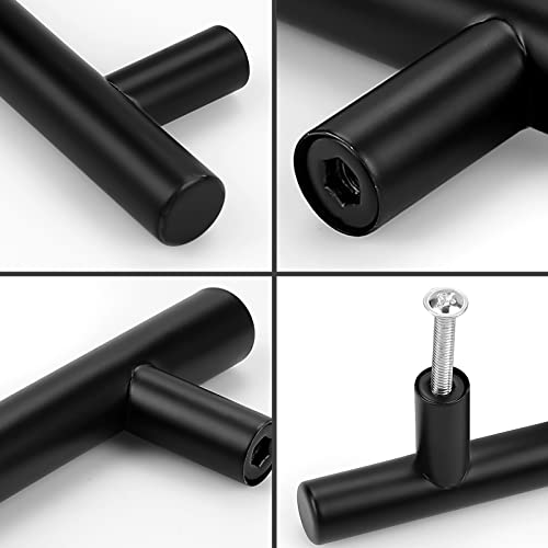 Probrico 5 Pack|Flat Black Modern Cabinet Handles Cupboard Pull Kitchen Cabinet Hardware Dresser Pulls - 6-1/3 inch Center-to-Center Bar Cabinet Pull - Image 5
