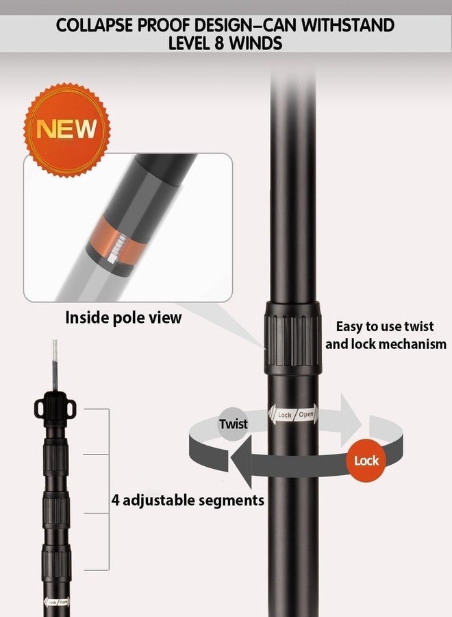 AVOFOREST Tarp Poles Heavy Duty Adjustable, AVOFOREST Aviation Aluminum 8.7FT Telescoping Tent Poles with Protection Cap Wind-Resistant Awning Collapsible Poles Set of 2 for Tarps - Canopy - Awning - Hiking - Image 3