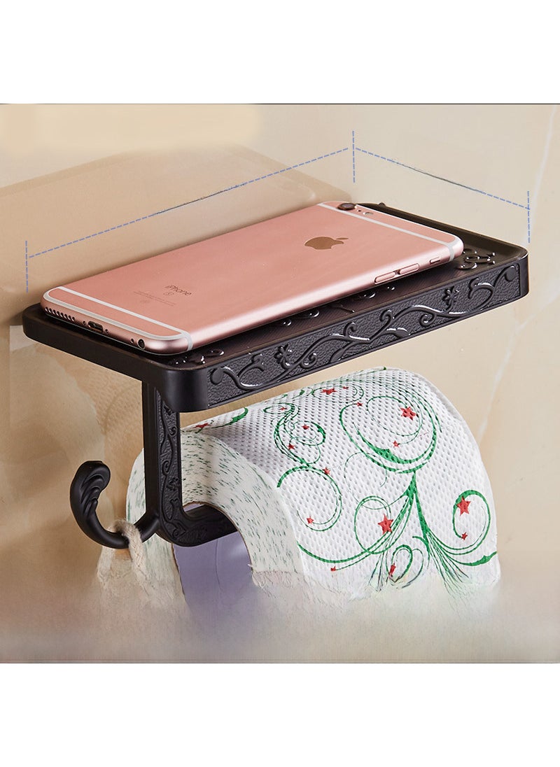 Generic European Antique Tissue Holder Space Aluminum Black phone rack 