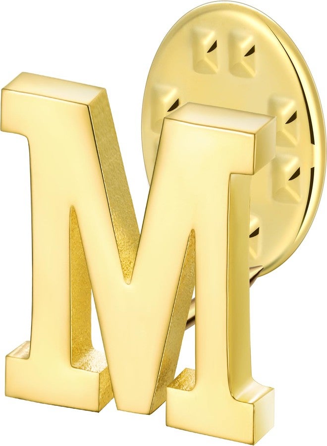 HAWSON Initial Lapel Pin for Men Women, Brooch Pins for Men Suits, Metal Button Pins in 18K Gold and Silver Tone. - Image 1