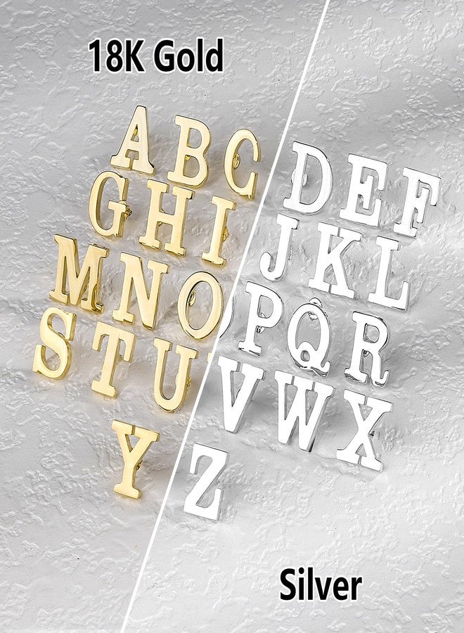 HAWSON Initial Lapel Pin for Men Women, Brooch Pins for Men Suits, Metal Button Pins in 18K Gold and Silver Tone. - Image 5