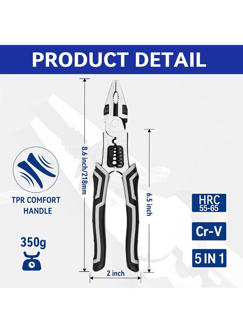 GKDARED GKDARED Special Wire Stripper for Electrician Decrustation Pliers Multifunctional wire stripper and cutter wire cutter tool wire cutter stripper wire cutter plier 5 IN 1 WIRE PLIER  - Image 2