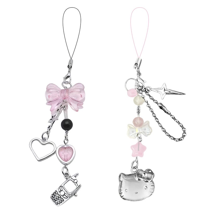 CoolShef سحر الهاتف من كول شيف للفتيات | سحر الهاتف اللطيف على شكل قطة لحافظة الهاتف | إكسسوارات Y2K للحقيبة، سلسلة المفاتيح، زينة الكاميرا - Image 1