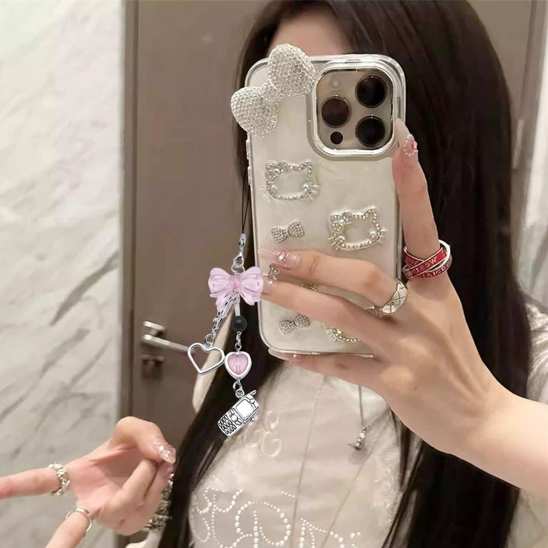 CoolShef سحر الهاتف من كول شيف للفتيات | سحر الهاتف اللطيف على شكل قطة لحافظة الهاتف | إكسسوارات Y2K للحقيبة، سلسلة المفاتيح، زينة الكاميرا - Image 3