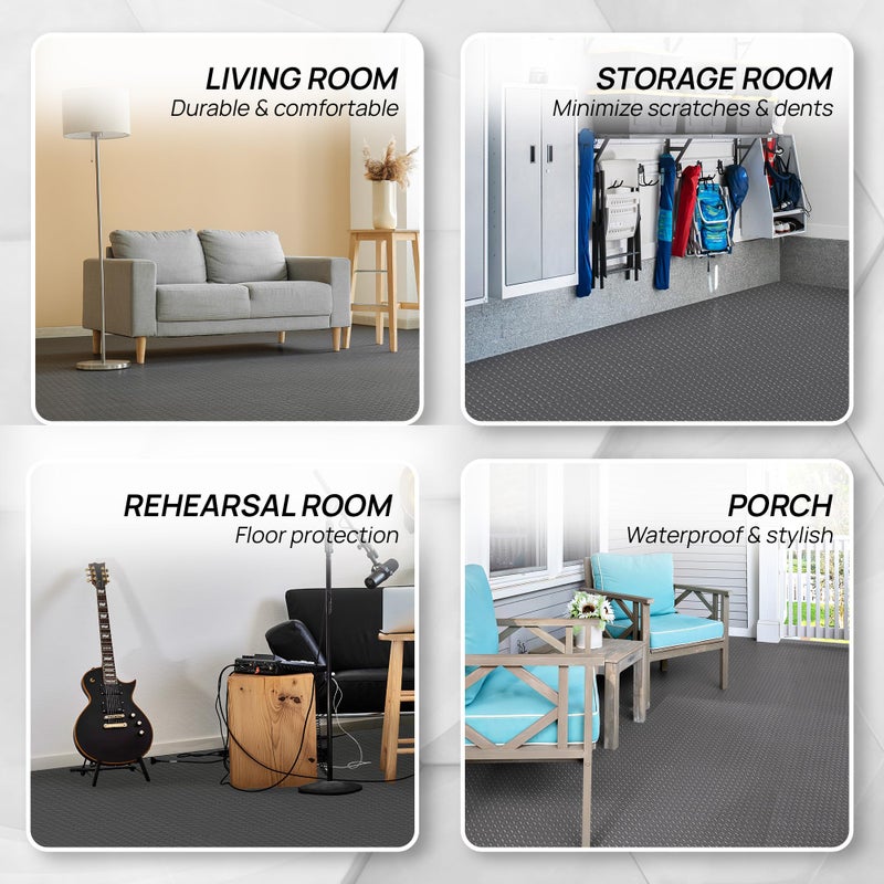 Yes4All EVA Interlocking Mats, Puzzle Floor Tiles, Foam Floor Padding with Border for Furniture, Home Space, Living Room, Garage 11,15,32,99 SQFT - Image 3