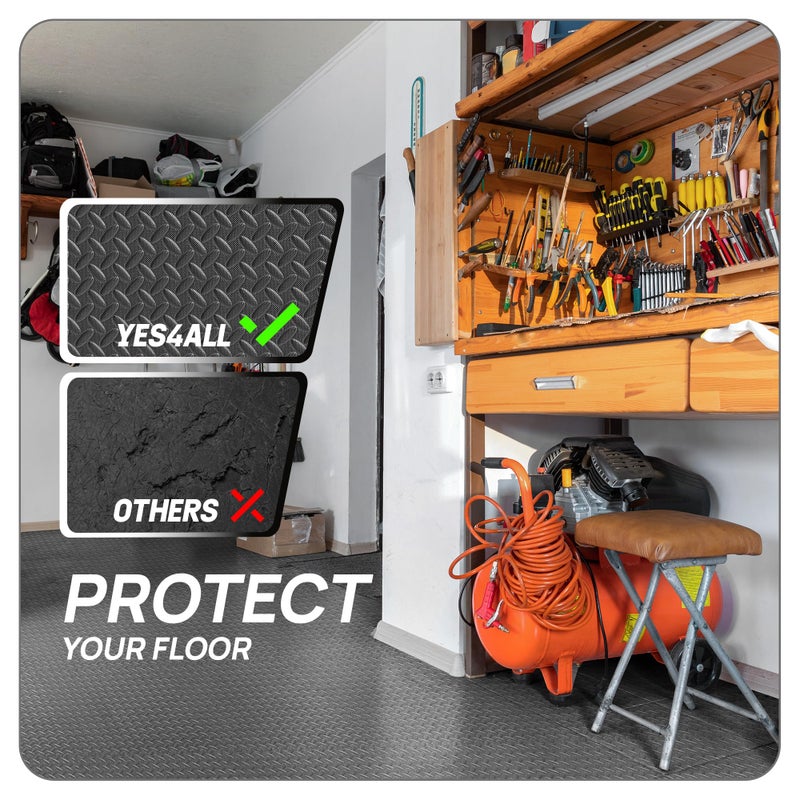 Yes4All EVA Interlocking Mats, Puzzle Floor Tiles, Foam Floor Padding with Border for Furniture, Home Space, Living Room, Garage 11,15,32,99 SQFT - Image 4