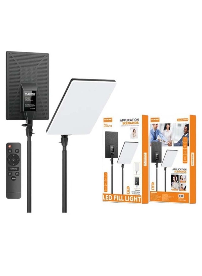 Plokama Live-P19 LED Fill Light Panel – Multi-Scenario Lighting for Photography, Video, Live Streaming, Adjustable Brightness, Color Temperature Control, Compact Design, Professional Lighting for Content Creators, Influencers & Vloggers
