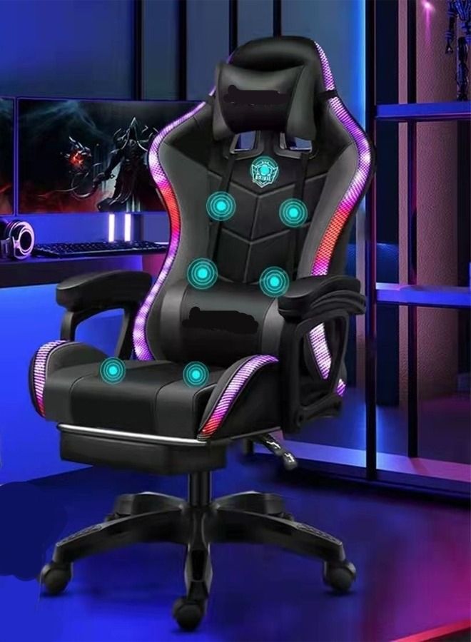 fashionhome High Quality Ergonomic Swivel Gaming and Office Chair with RGB Lights Speakers and Remote Adjustable Massage Recliner - Image 3