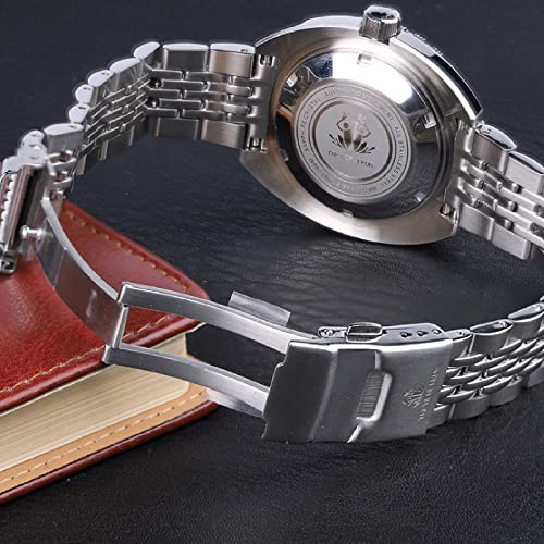 TACTICAL FROG 43mm Stainless Steel Mens Automatic Watch, Sapphire Crystal NH35A Movement Diving Watch, C3 Luminous 200M Water Resistant Sport, Dynamic Style - Image 5