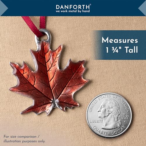 Danforth Maple Leaf Fall/Autumn Ornament, Handcrafted Pewter, 1 3/4", Satin Ribbon, Made in USA - Image 5