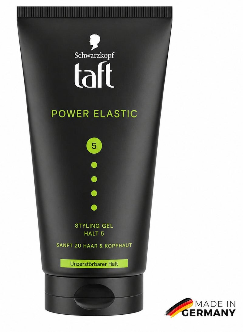 شوارزكوف جل تصفيف الشعر Schwarzkopf Taft Power Elastic تثبيت قوي درجة 5 – حتى 48 ساعة، مرونة عالية، مقاوم للرطوبة، بدون لزوجة - Image 1