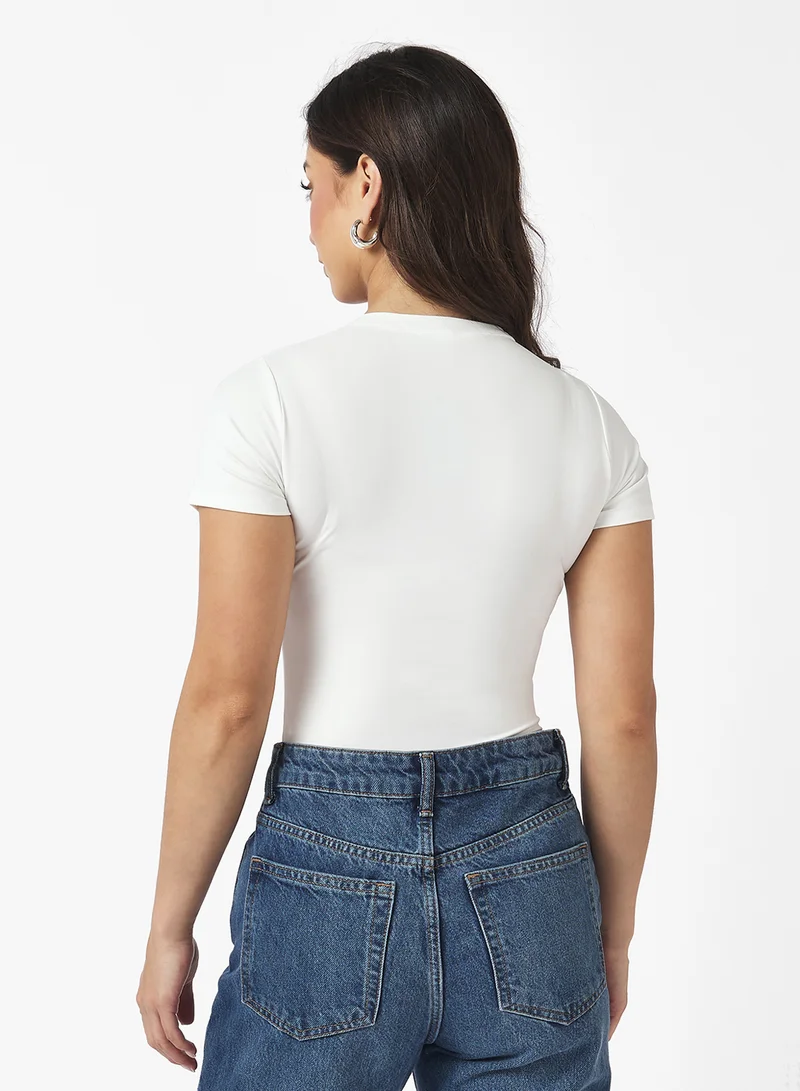 جينجر بيسيكس Crew Neck Polyamide Bodysuit