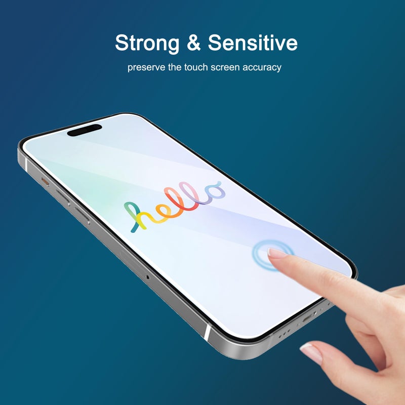 Ailun Screen Protector for iPhone 16 / iPhone 15 / iPhone 15 Pro [6.1 Inch] Display 3 Pack Tempered Glass, Dynamic Island Compatible, Case Friendly [Not for iPhone 16 Pro 6.3 Inch]. - Image 5