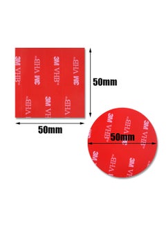 sokany 20 Pieces 3m Double Sided Foam Adhesive Tape Pads, Round and Square Sticky Pads, Heavy Duty Mounting Tape Pads for Daily Use (Red, 50 Mm)  - Image 2