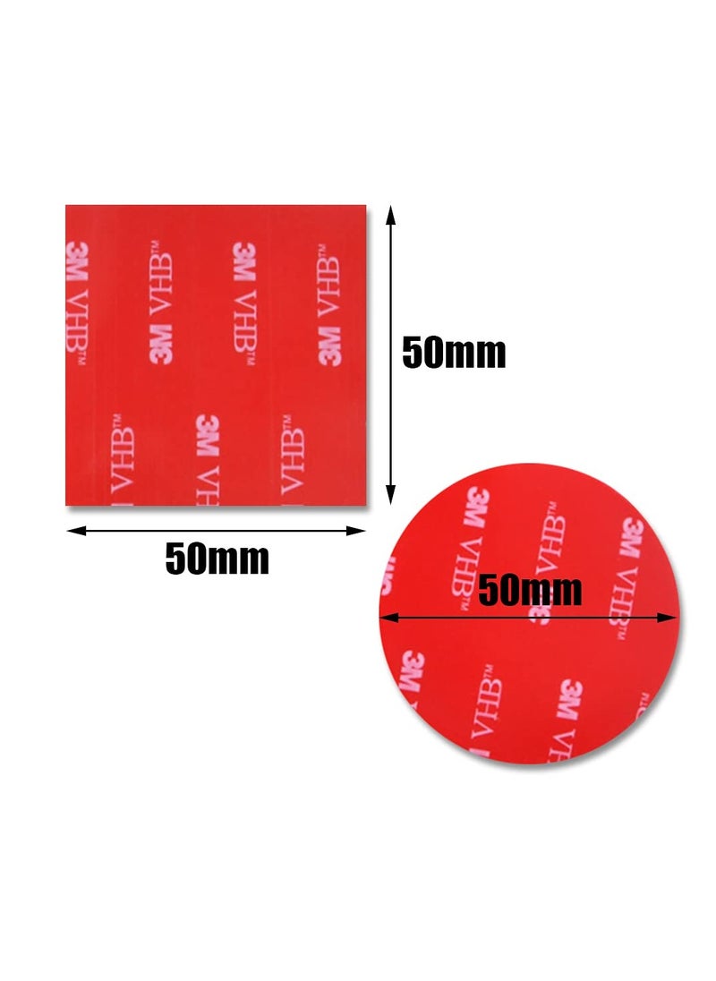 sokany 20 Pieces 3m Double Sided Foam Adhesive Tape Pads, Round and Square Sticky Pads, Heavy Duty Mounting Tape Pads for Daily Use (Red, 50 Mm)  - Image 2