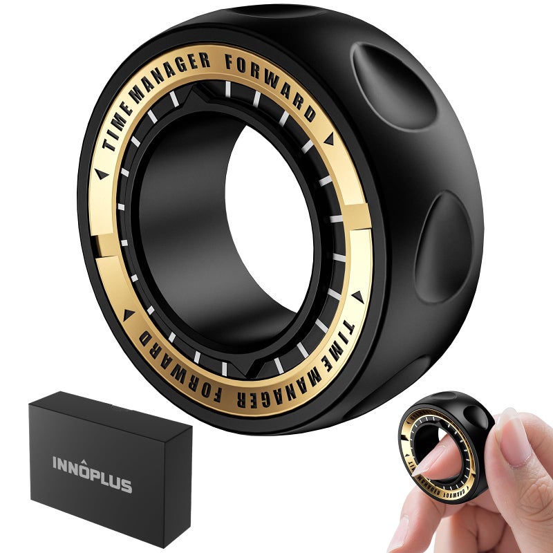 INNÃ”PLUS Upgraded Fidget Spinner for Stress Relief Magnetic Fidget Ring Toy with Mechanical Sound Sensory Stress Toys Anxiety EDC Relief Slider Tool Figette for Adults & Teens,Kids,Black - Image 1