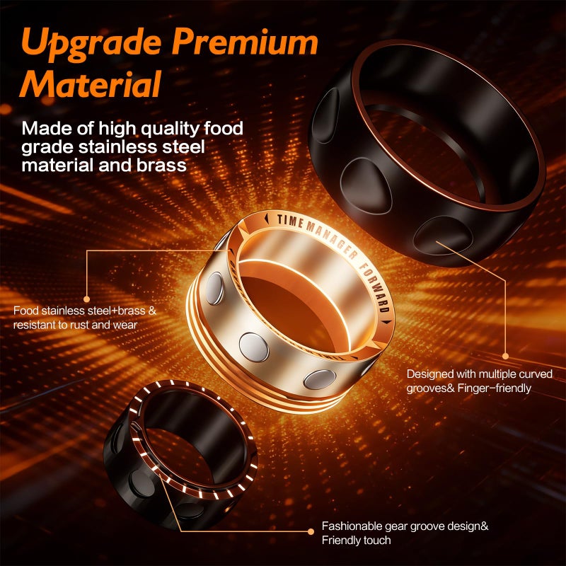 INNÃ”PLUS Upgraded Fidget Spinner for Stress Relief Magnetic Fidget Ring Toy with Mechanical Sound Sensory Stress Toys Anxiety EDC Relief Slider Tool Figette for Adults & Teens,Kids,Black - Image 4