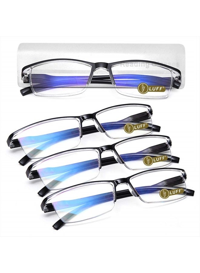 LUFF 4Pcs Anti-Blue-ray Reading Glasses Portable Ultra-Light Readers(1.5X)  - Image 1