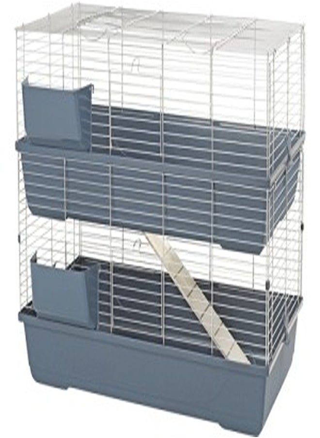 MPS2 Maxi Baldo Twin Rabbit Cage - 100 x 53 x 96 cm/Blue 