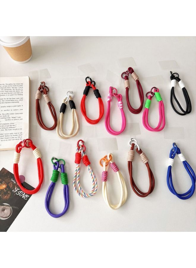 Mobile Phone Rope Diy Woven Wrist Rope Anti-lost Mobile Phone Chain Ccd Camera Color Mobile Phone Lanyard Pendant Mobile Phone Case-Specifications: Big Red And Red Circle